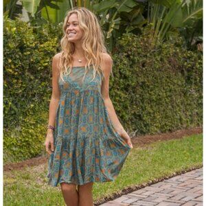 NATURAL LIFE Piper Mini Dress - Teal Floral